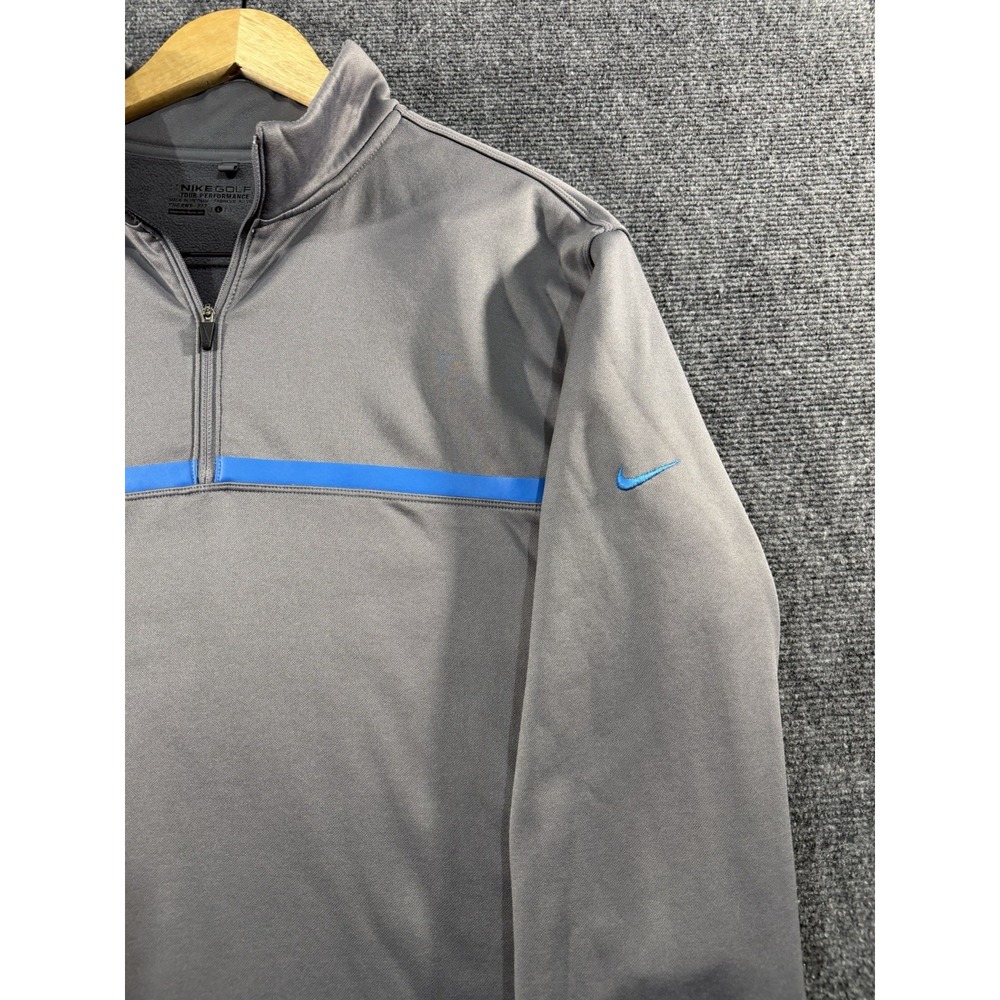 Nike Golf Therma Fit 1/4 Zip Pullover Mens Large Gray Blue Tour Performance